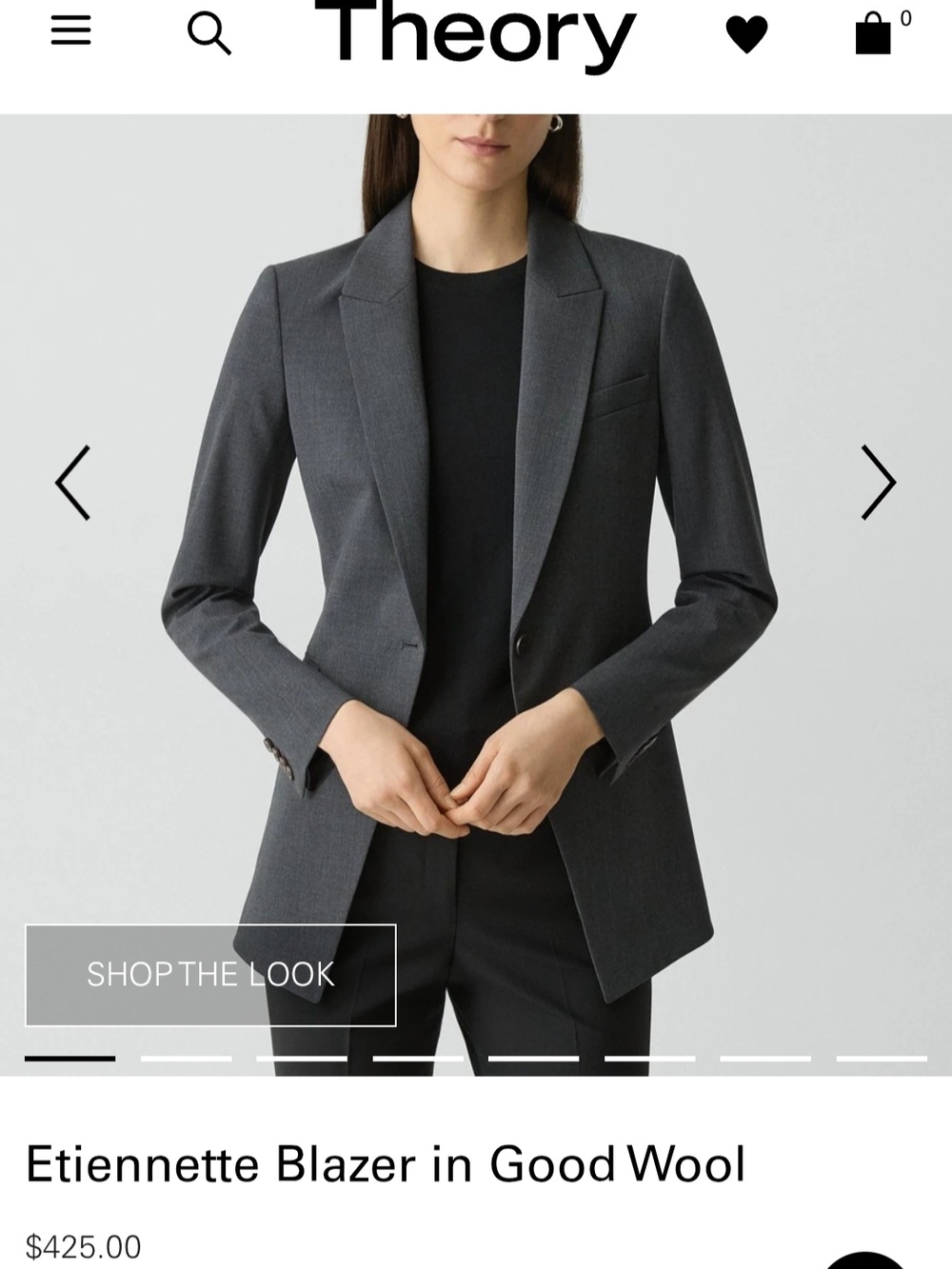 THEORY Etiennett Blazer In  Good Wool - Picture 2 of 10